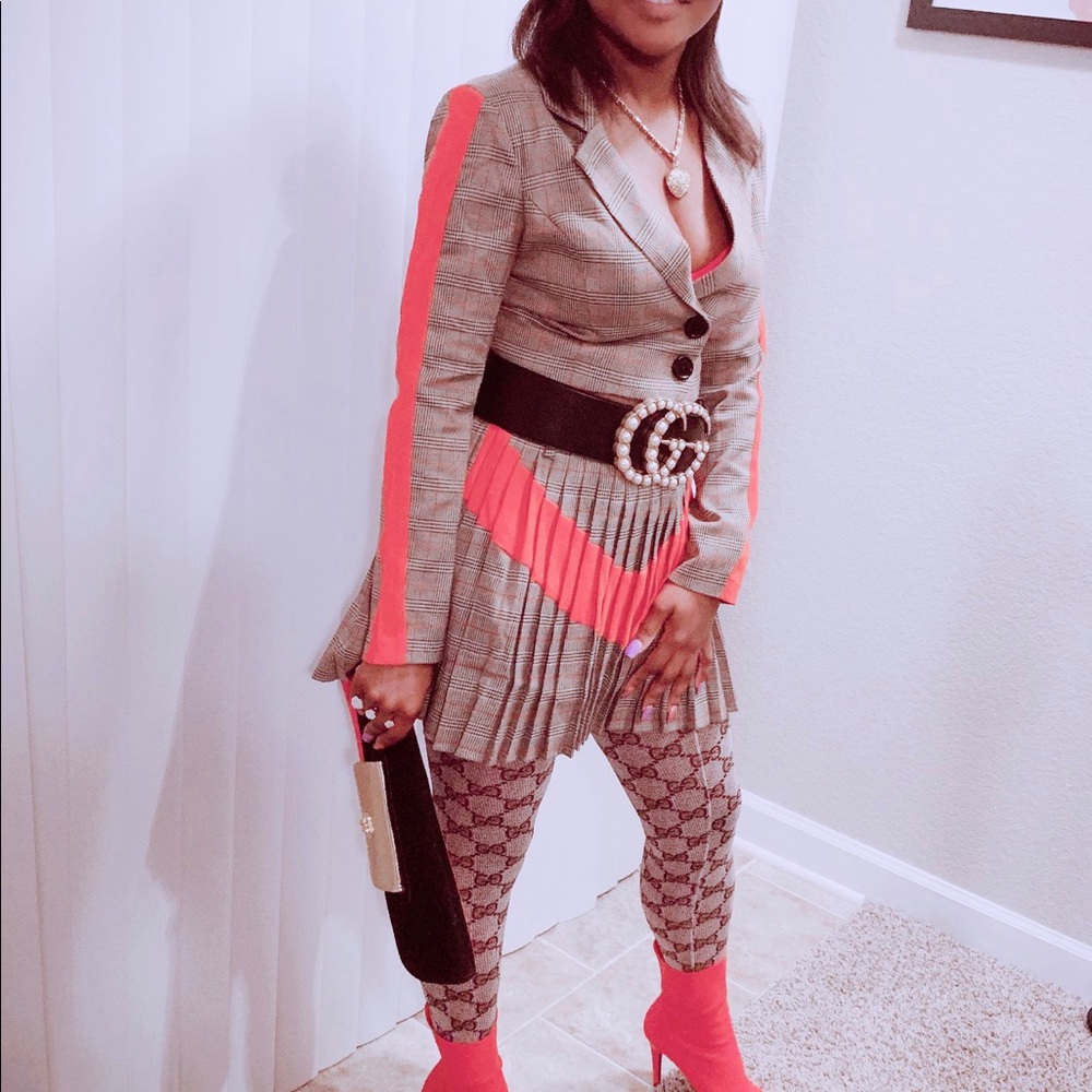 Crop jacket and skirt set